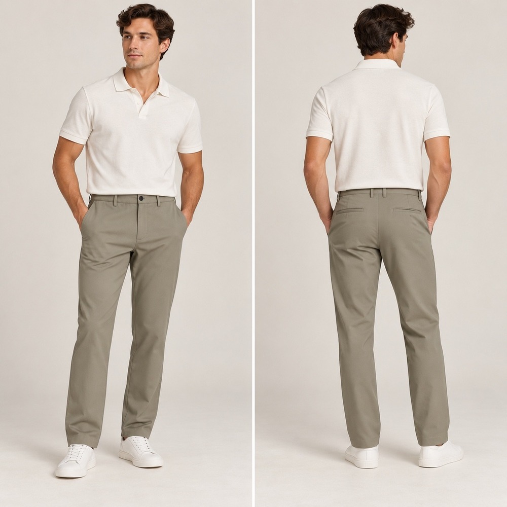 Theory Mens Zaine SW Neoteric Slim Fit Chino Pants Olive Green Size 32